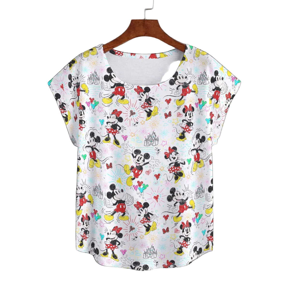 Doodle Mouse Magic - Women’s Relaxed Fit Scoop Tee