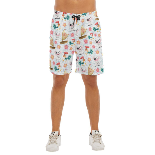 Island Pig & Rooster Duo - Men’s Pocket Beach Shorts