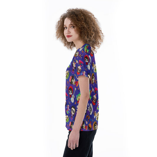 Poco Loco Día de Muertos - Women's Short Sleeve V-Neck T-Shirt