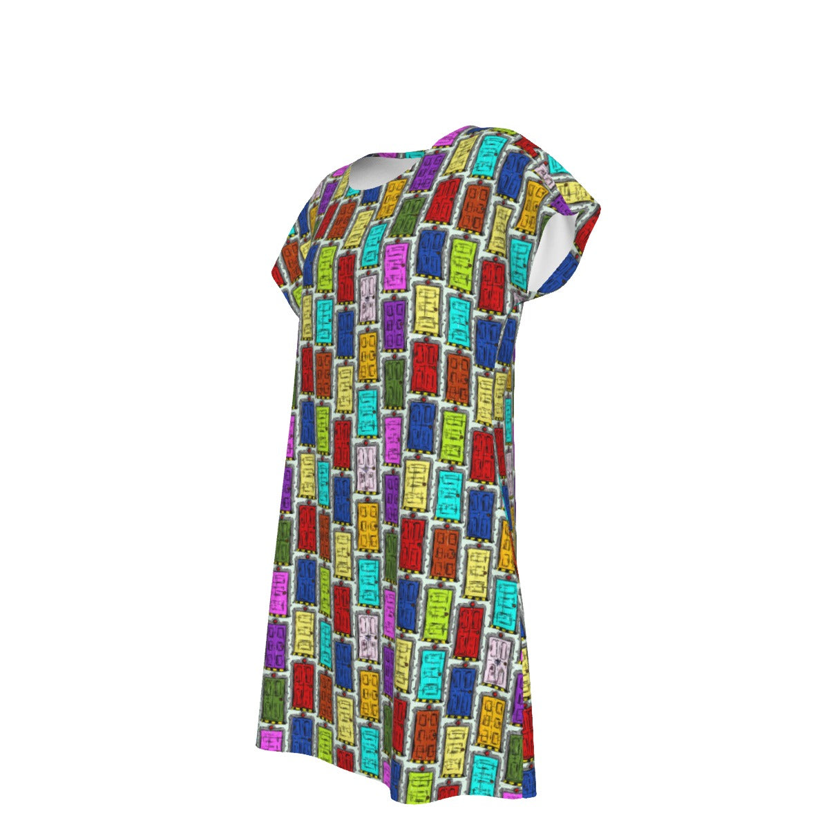 Sketchy Scare Doors - Women's T-Shirt Dress
