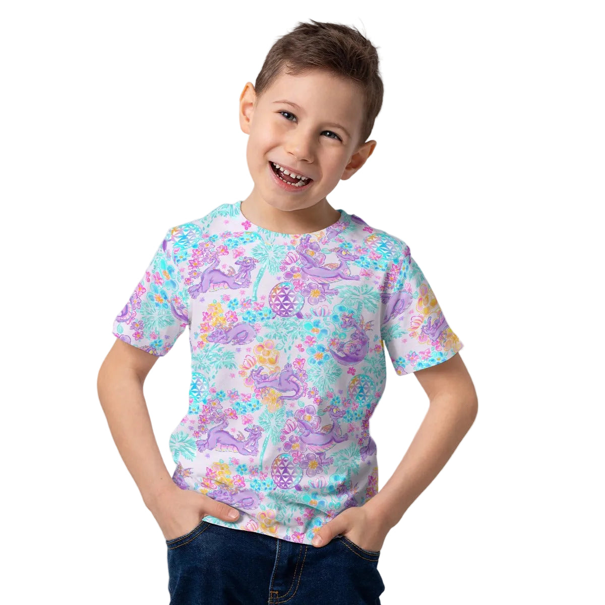 Purple Dragon Flower Power - Kid’s Short Sleeve T-Shirt