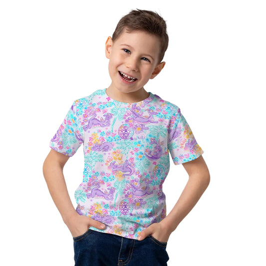 Purple Dragon Flower Power - Kid’s Short Sleeve T-Shirt