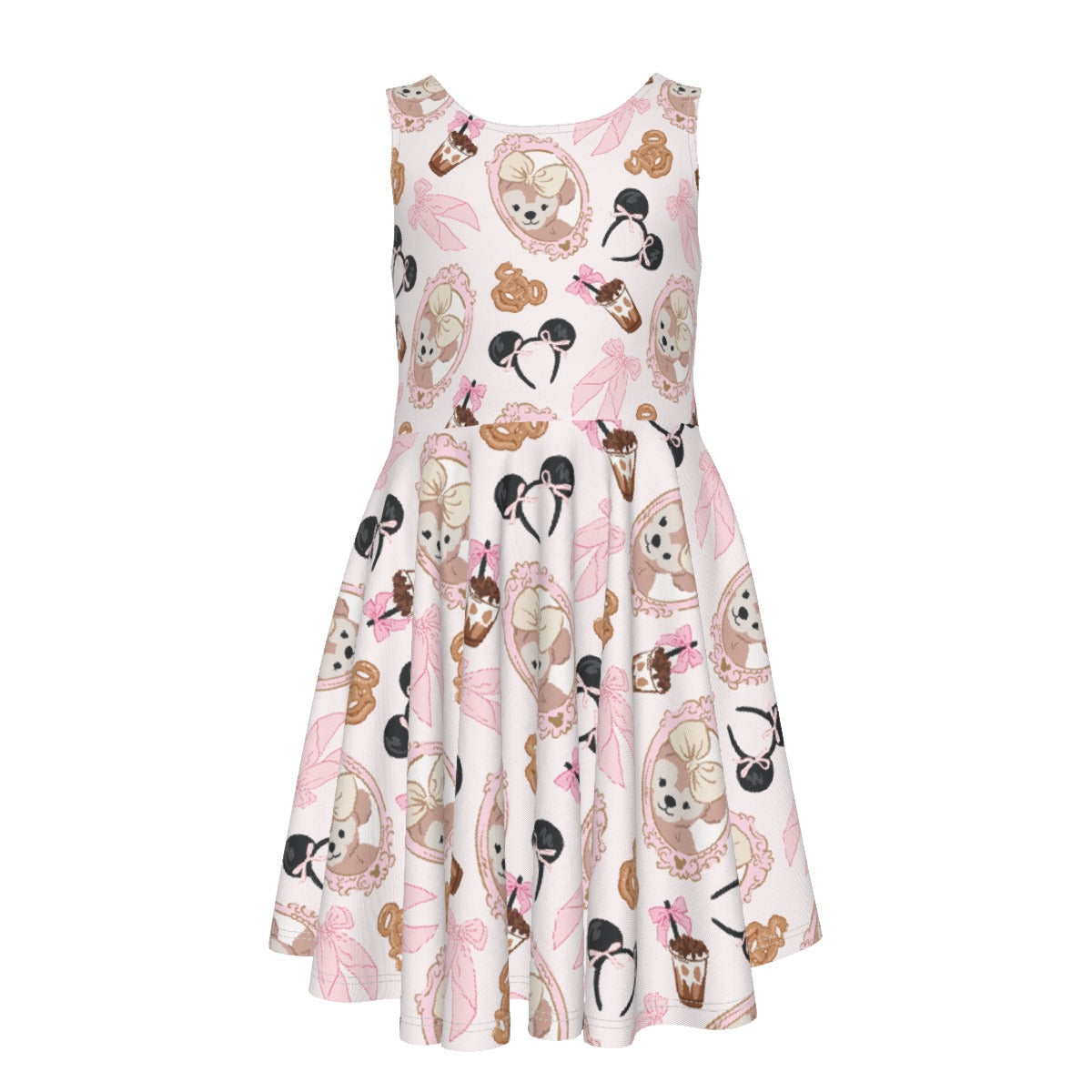 Bow Bear Sweet Day - Kid's Sleeveless Skater Dress