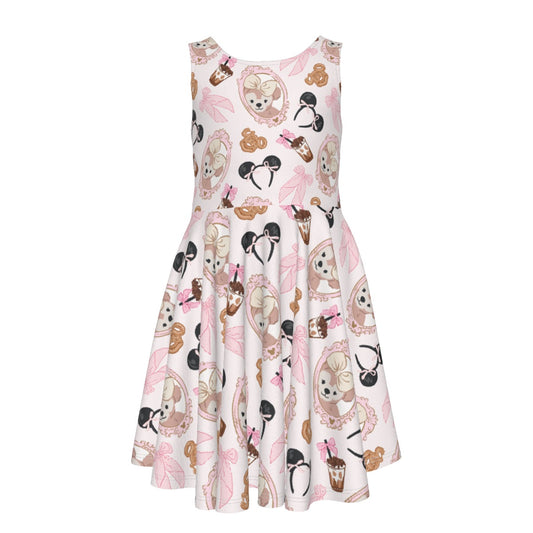 Bow Bear Sweet Day - Kid's Sleeveless Skater Dress