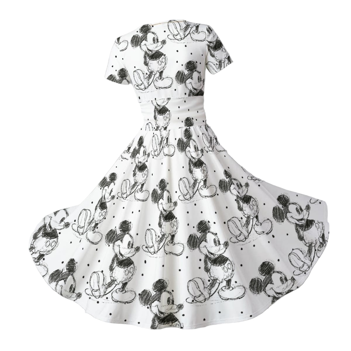 Sketch of Classic Mouse - Women's V-Neck Ruched Midi Dress