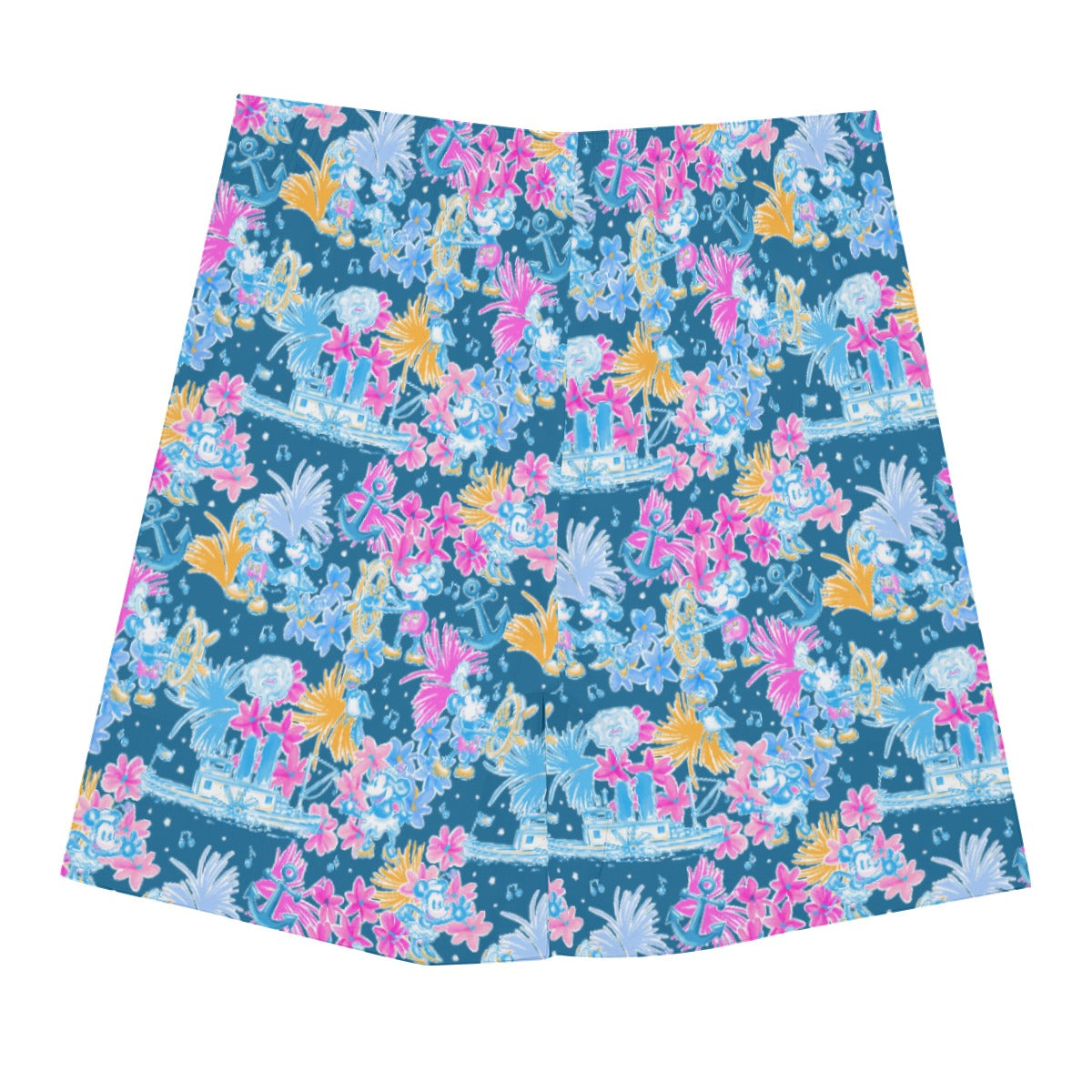 Bright Tropical Whimsy - Vintage Steamboat Captain - Men’s Pocket Beach Shorts