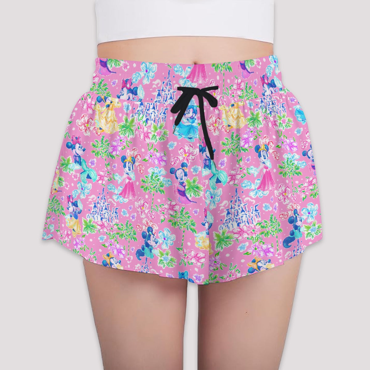 Princess Palm Party - Girls’ Flowy Pocket Shorts