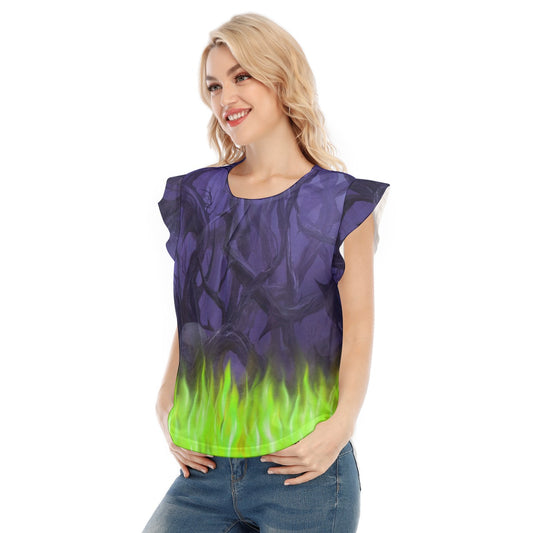 Enchanted Thorn Forest - Women’s Flutter Sleeve Top