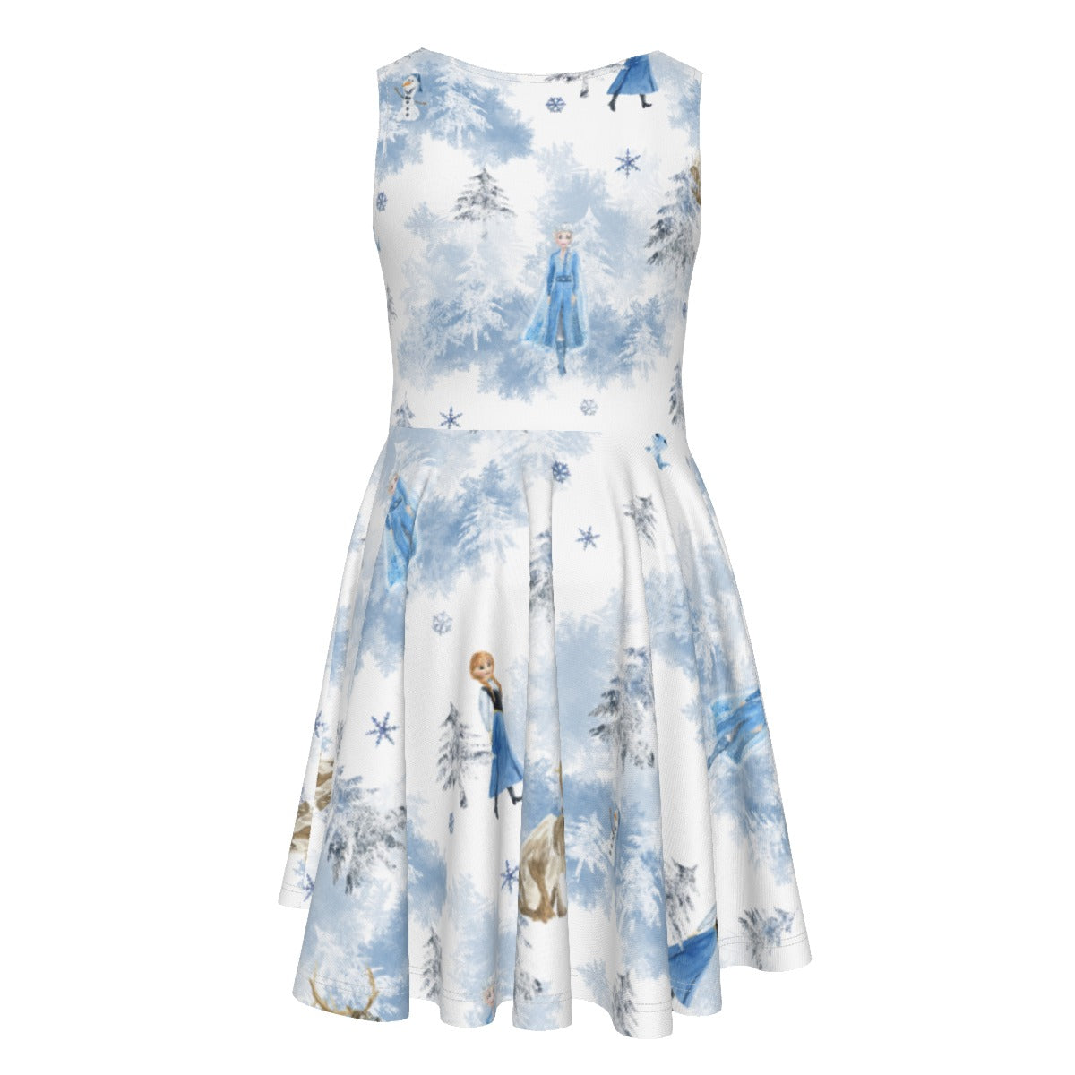 Enchanted Winter Landscape- Kid's Sleeveless Skater Dress