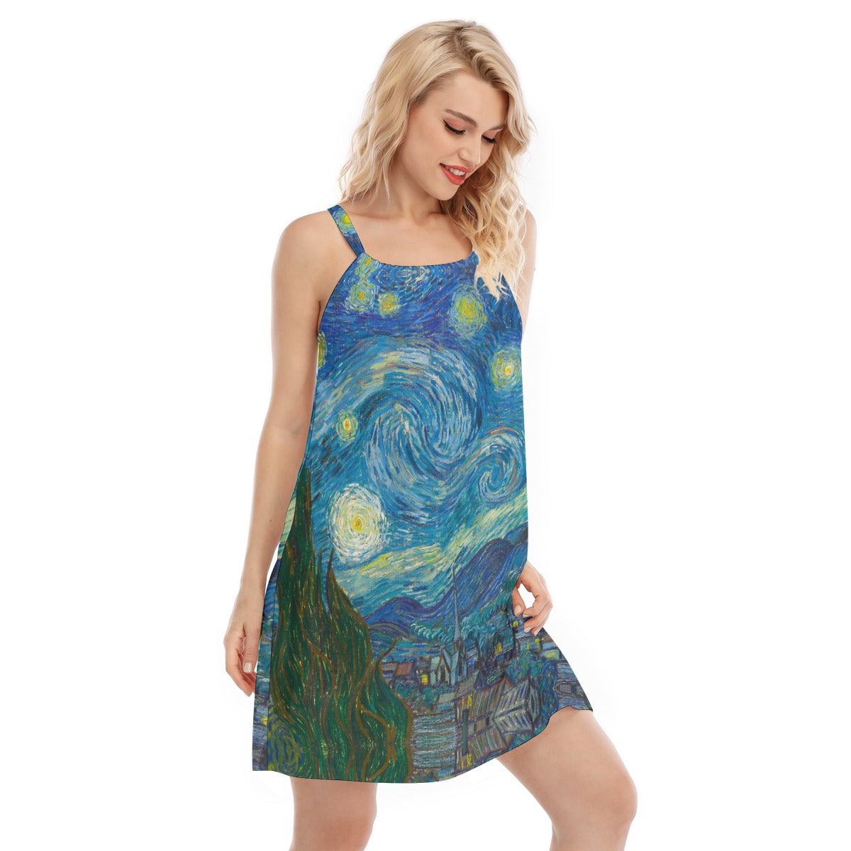 Van Gogh Starry Night - Women’s Adjustable Sundress