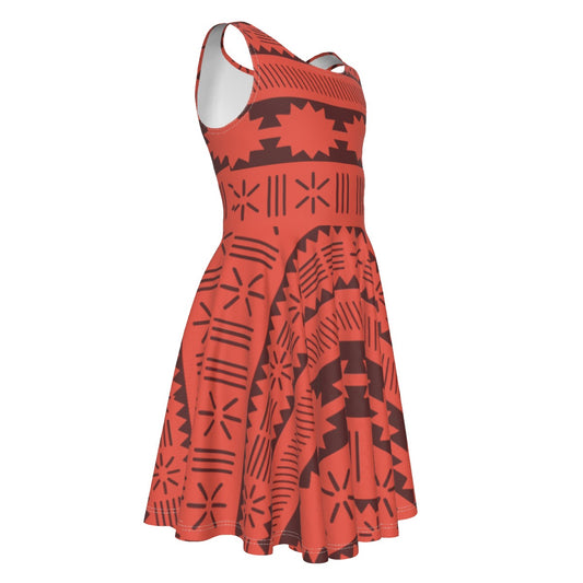 Island Tribal Patterns- Kid's Sleeveless Skater Dress