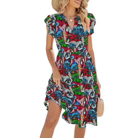 Superhero Stitch - Heroes Assembled - Women's Tiered Pocket Midi Dress
