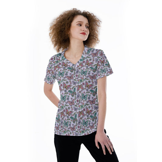 Butterfly Magic - Women's Short Sleeve V-Neck T-Shirt