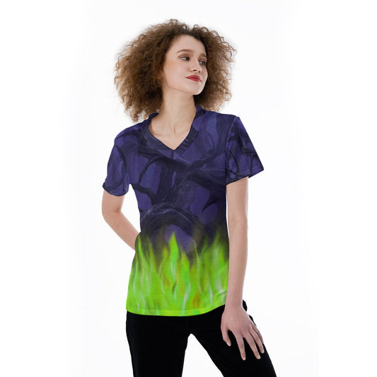 Enchanted Thorn Forest - Women's Short Sleeve V-Neck T-Shirt