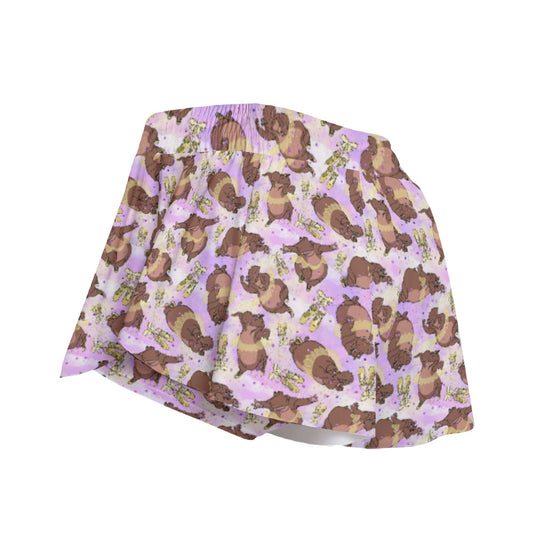 Ballerina Hippos - Women's Flowy Pocket Shorts