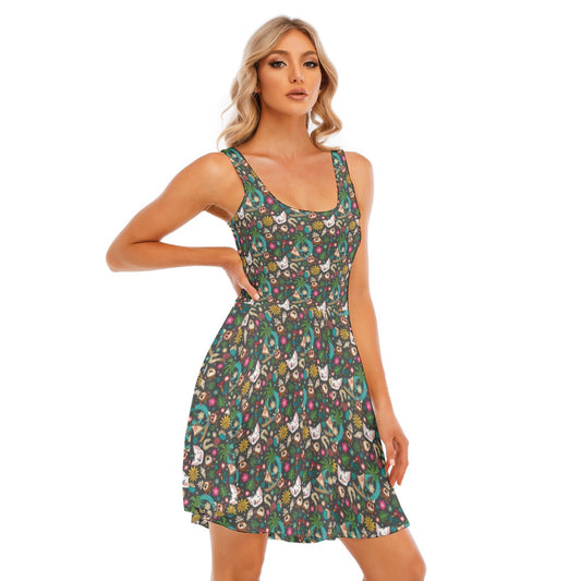Polynesian Princess Icons - Women's Sleeveless Pocket Skater Dress
