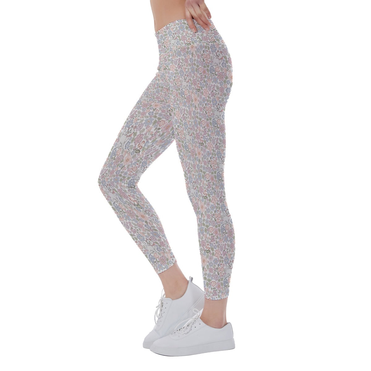 Springtime Kitten Garden Elegance - Women's Yoga Leggings