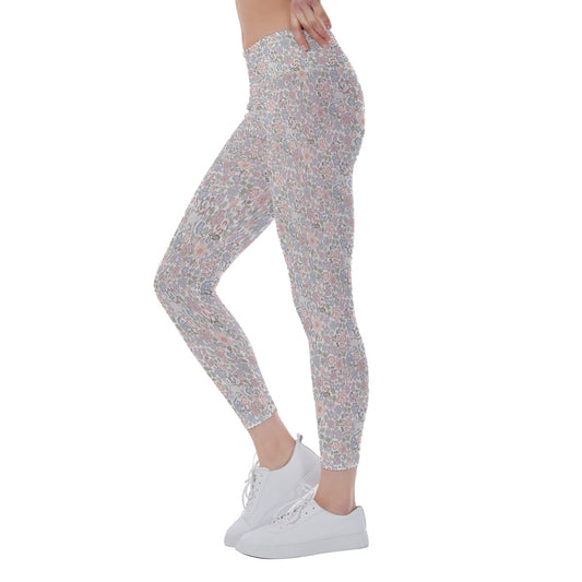 Springtime Kitten Garden Elegance - Women's Yoga Leggings