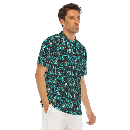 Electric Neon Grid Adventure - Men's Polo Shirt