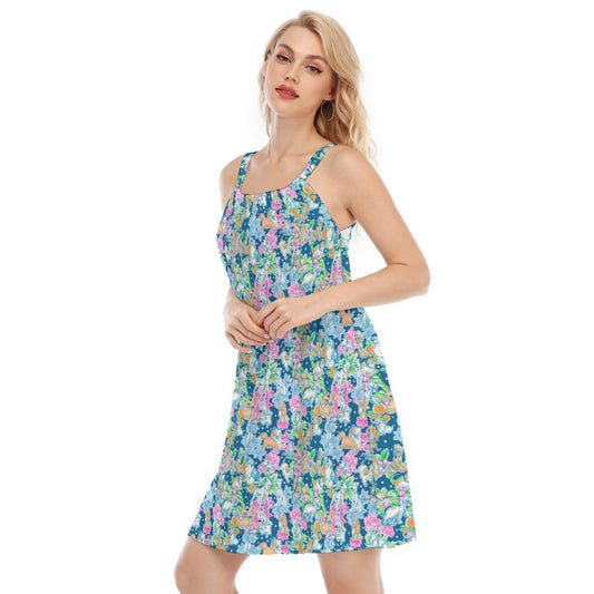 Tropical Paws & Petals - Beloved Dogs - Women’s Adjustable Sundress