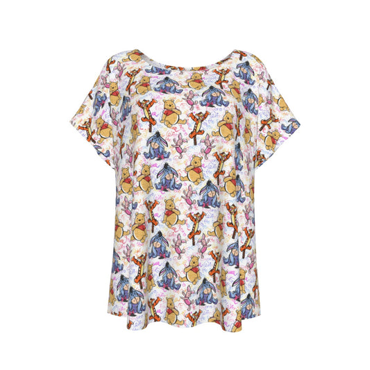 Beloved Forest Friends Sketch Autographs - Women’s Relaxed Fit Scoop Tee