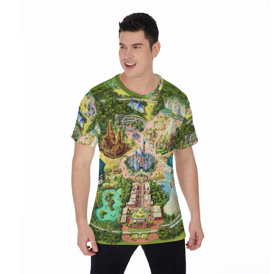 Colorful Theme Park Map - Men's Short Sleeve T-Shirt