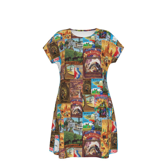 Vintage Frontier Ride Posters - Women's T-Shirt Dress