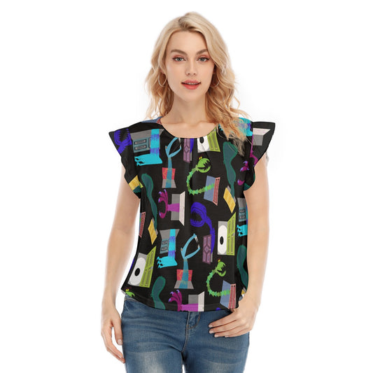 Monsters in Closets - Women’s Flutter Sleeve Top