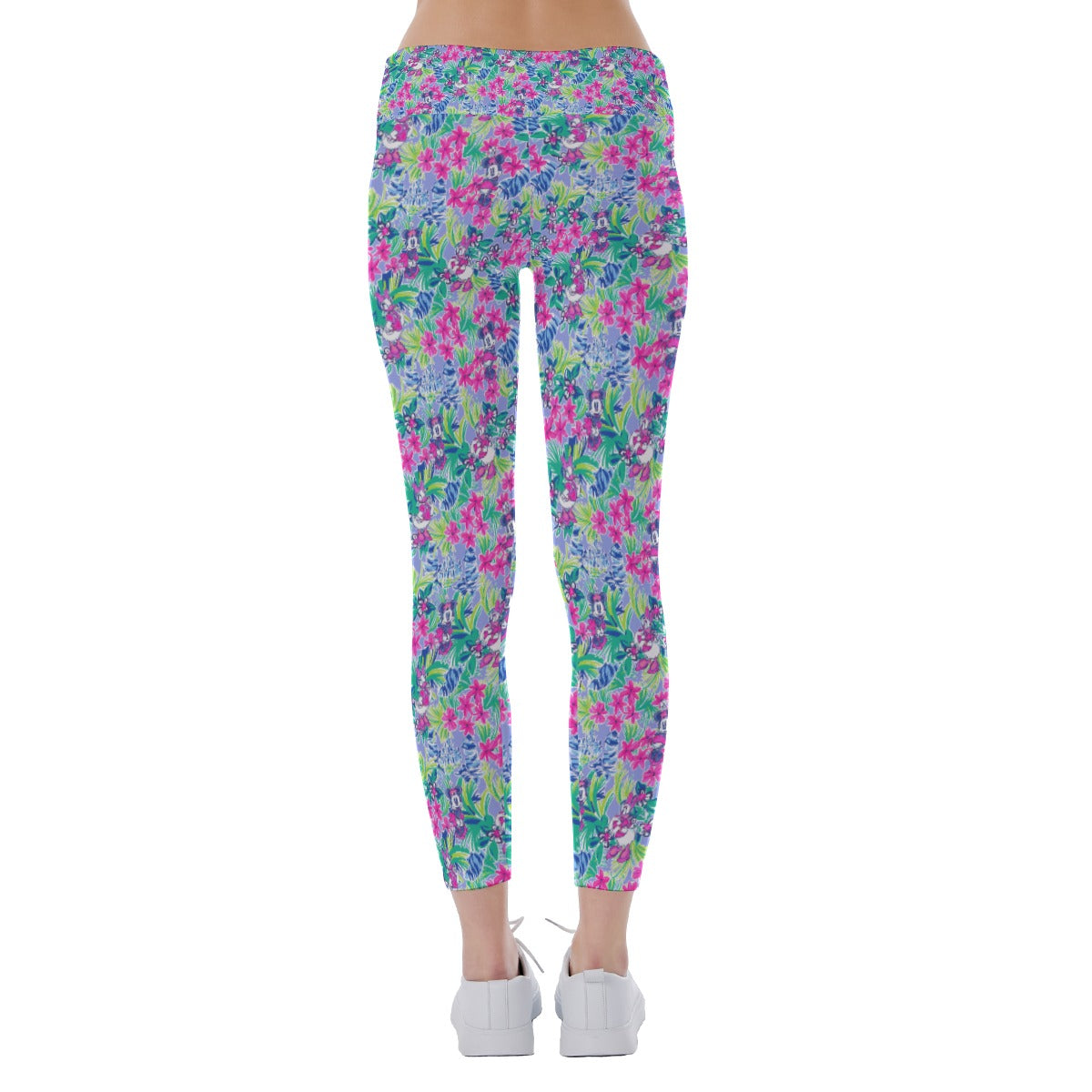Bright Tropical Bliss - Island Mouse Duo - Women's Yoga Leggings