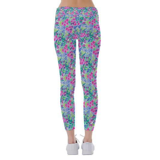 Bright Tropical Bliss - Island Mouse Duo - Women's Yoga Leggings