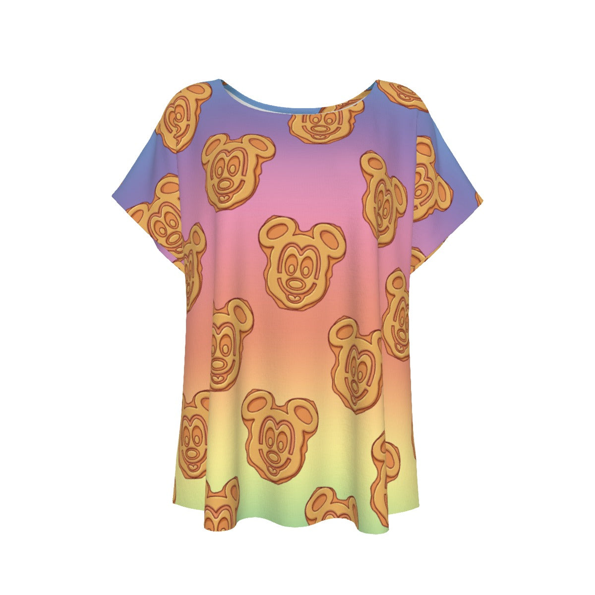 Rainbow Mouse Waffles - Women’s Relaxed Fit Scoop Tee