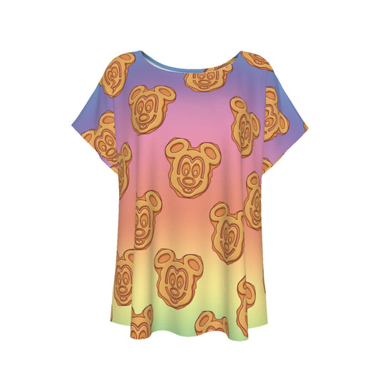 Rainbow Mouse Waffles - Women’s Relaxed Fit Scoop Tee