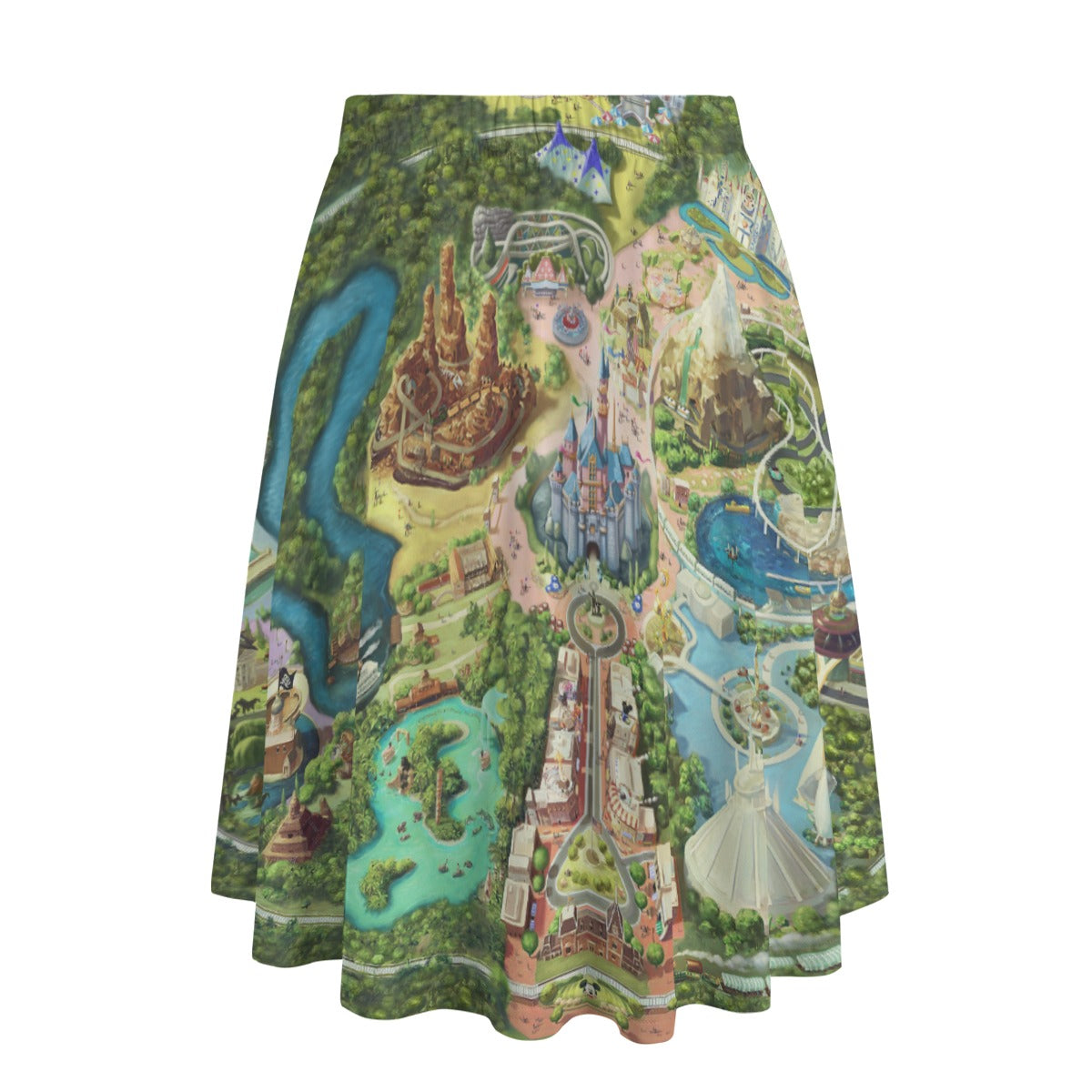 Colorful Theme Park Map - Women’s Pocket Midi Skirt
