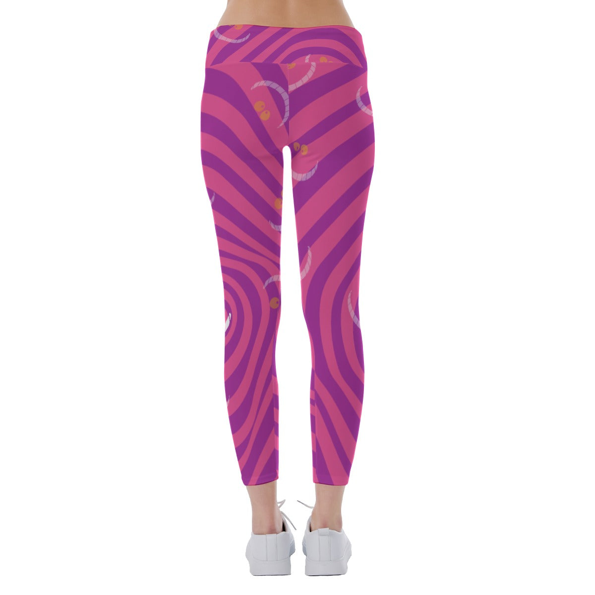 Whimsical Grinning Stripes - Women's Yoga Leggings