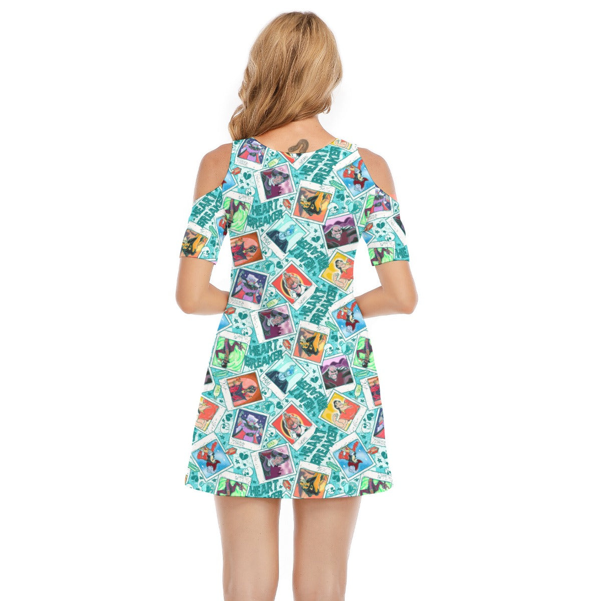 Heartbreaker Villaintine - Women's Cold Shoulder Cotton Dress