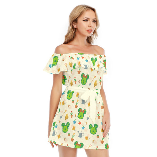 Spring Flower & Garden Festival - Women's Off-shoulder Ruffle Dress