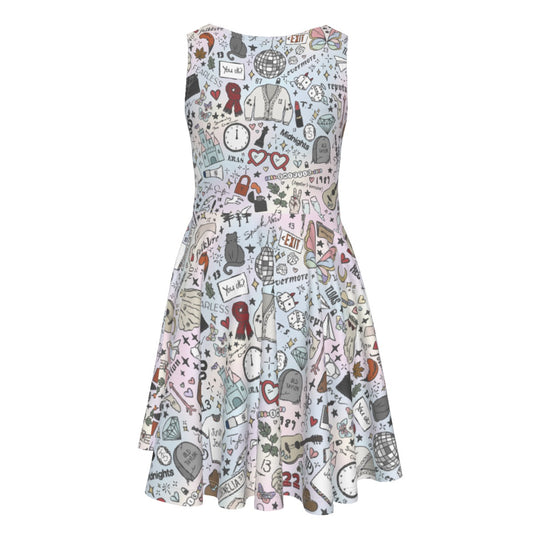 Every Era Collage - Kid's Sleeveless Skater Dress