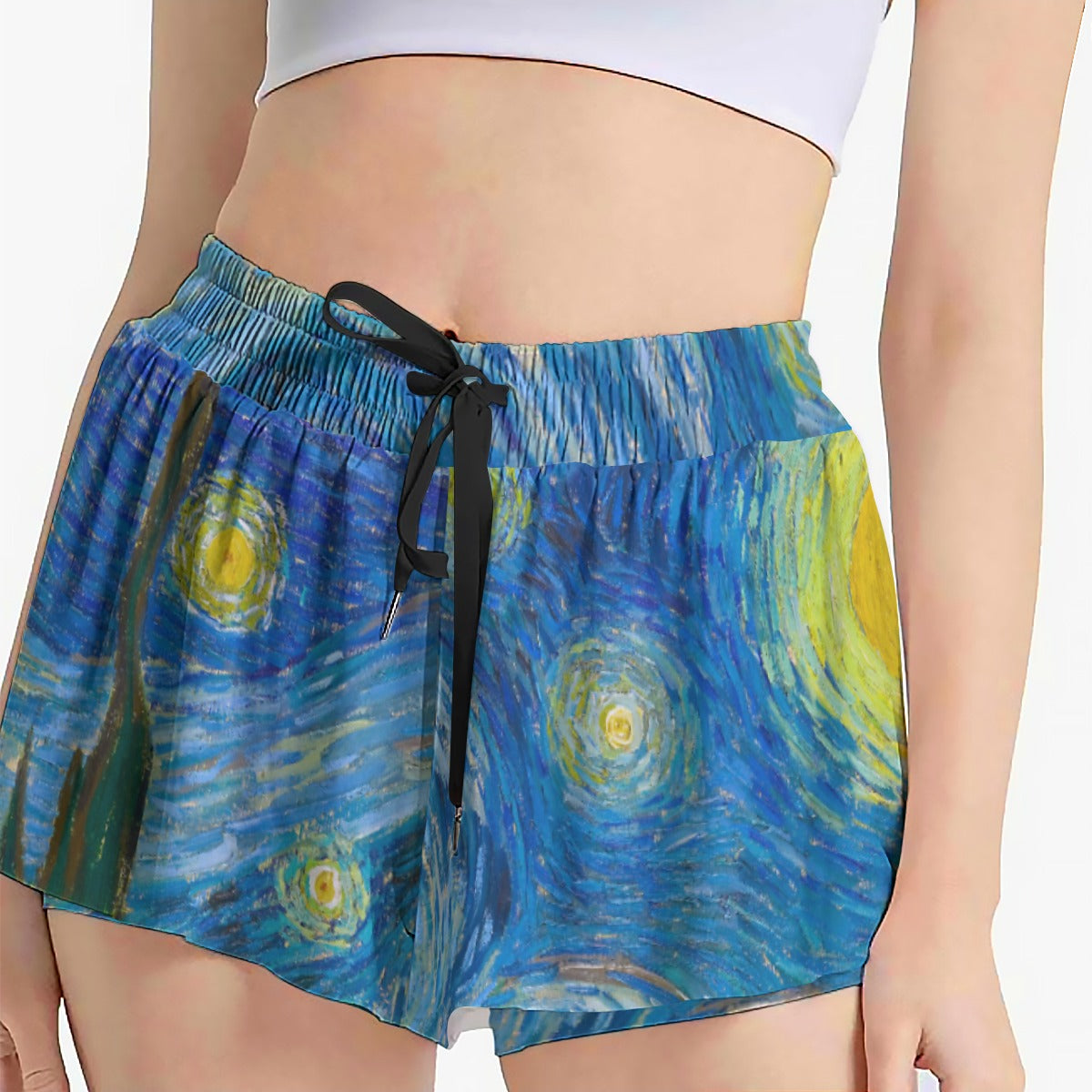 Van Gogh Starry Night - Women's Flowy Pocket Shorts