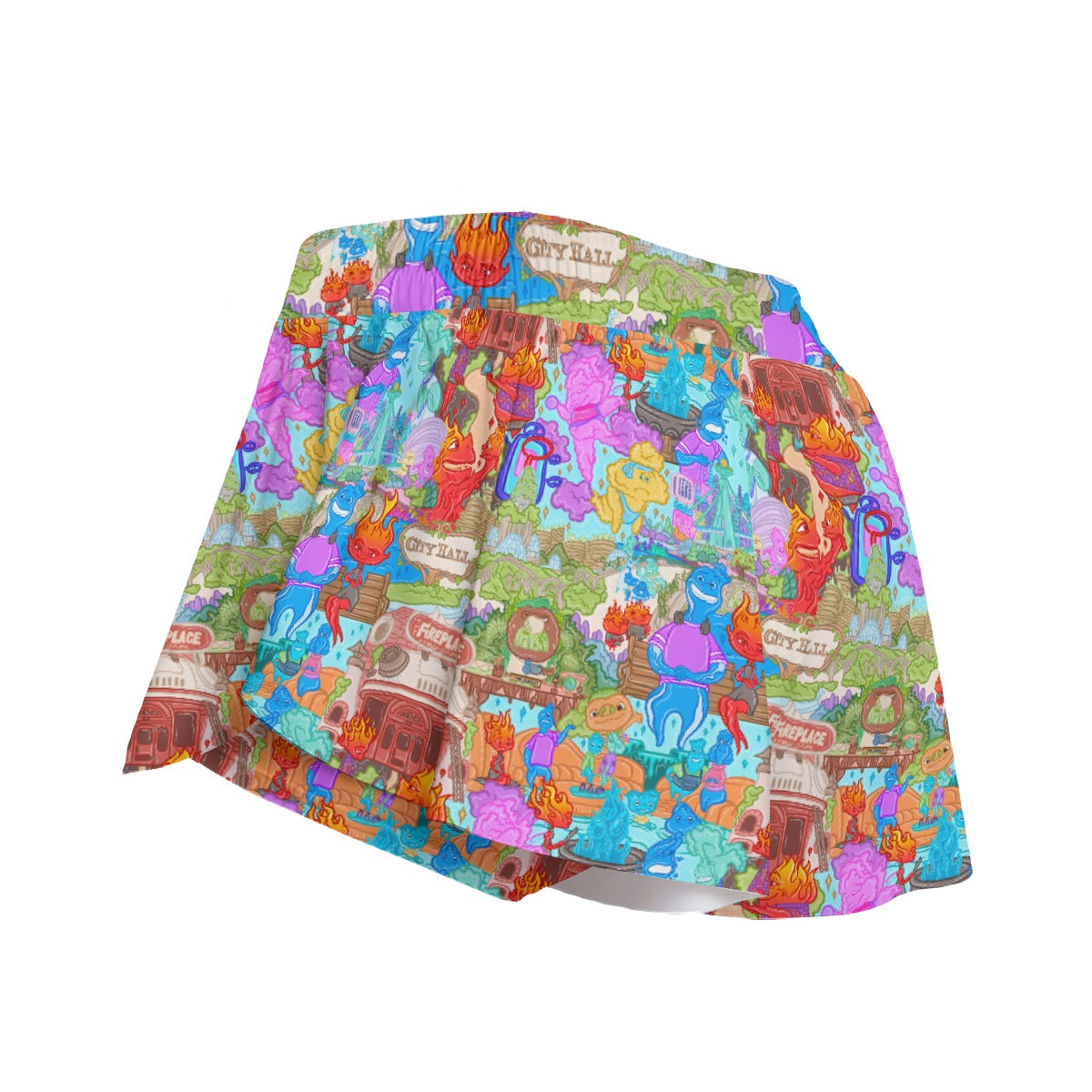 Element City Scene Collage - Women's Flowy Pocket Shorts