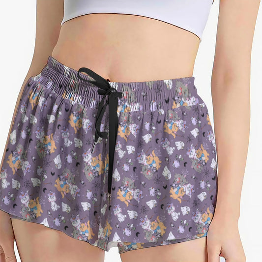 Spooky Fancy Felines - Women's Flowy Pocket Shorts