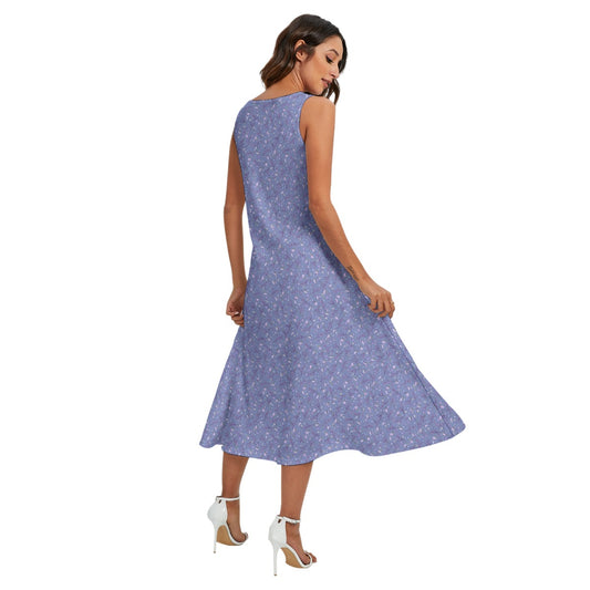 Lavender Vibes - Women’s Diagonal Pocket Midi Dress
