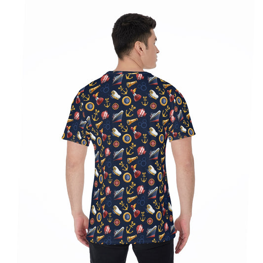 Mouse Ear Nautical Icons - Men's Short Sleeve T-Shirt