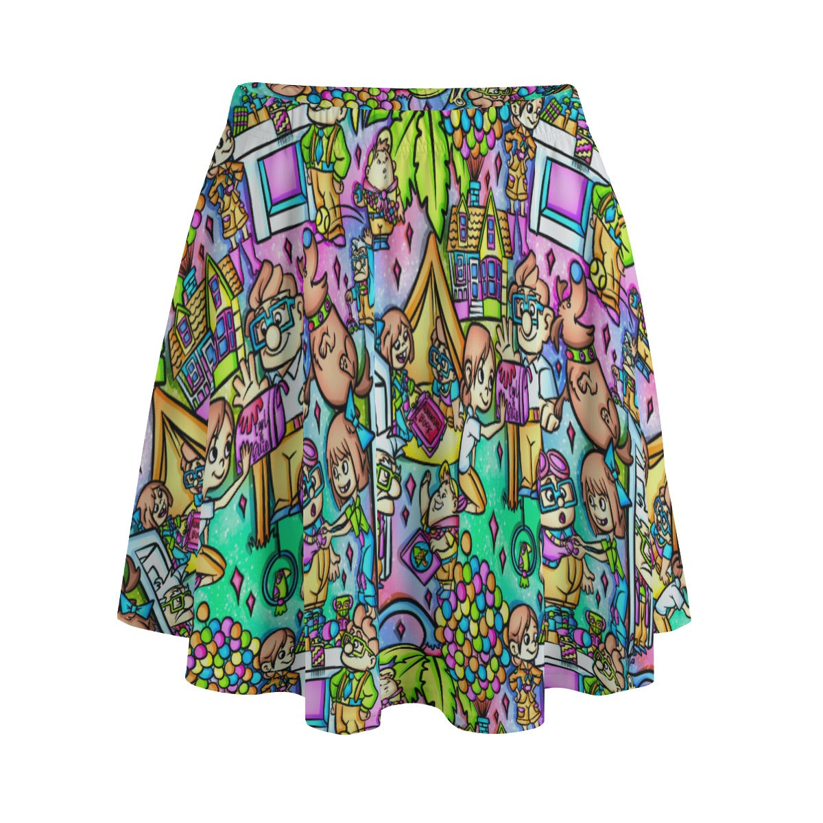 Balloon House Adventure Scenes - Women's Pocket Skater Skirt