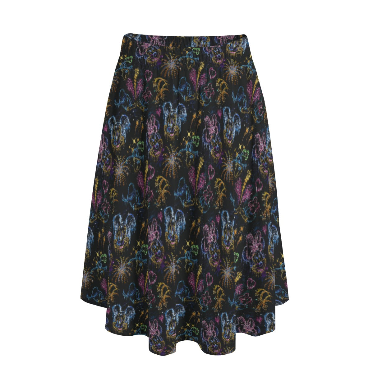 Mouse Friends’ Love in the Sky - Women’s Pocket Midi Skirt