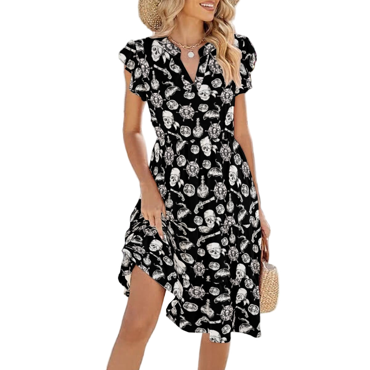A Pirate Life - Women's Tiered Pocket Midi Dress