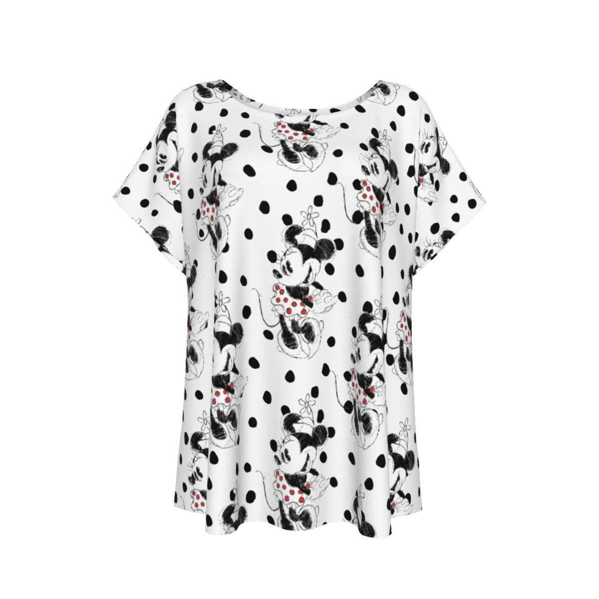 Sketch of Polka Dot Mouse - Women’s Relaxed Fit Scoop Tee