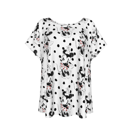 Sketch of Polka Dot Mouse - Women’s Relaxed Fit Scoop Tee