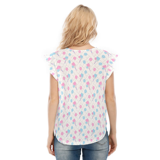 Pickleball Court Spin - Women’s Flutter Sleeve Top