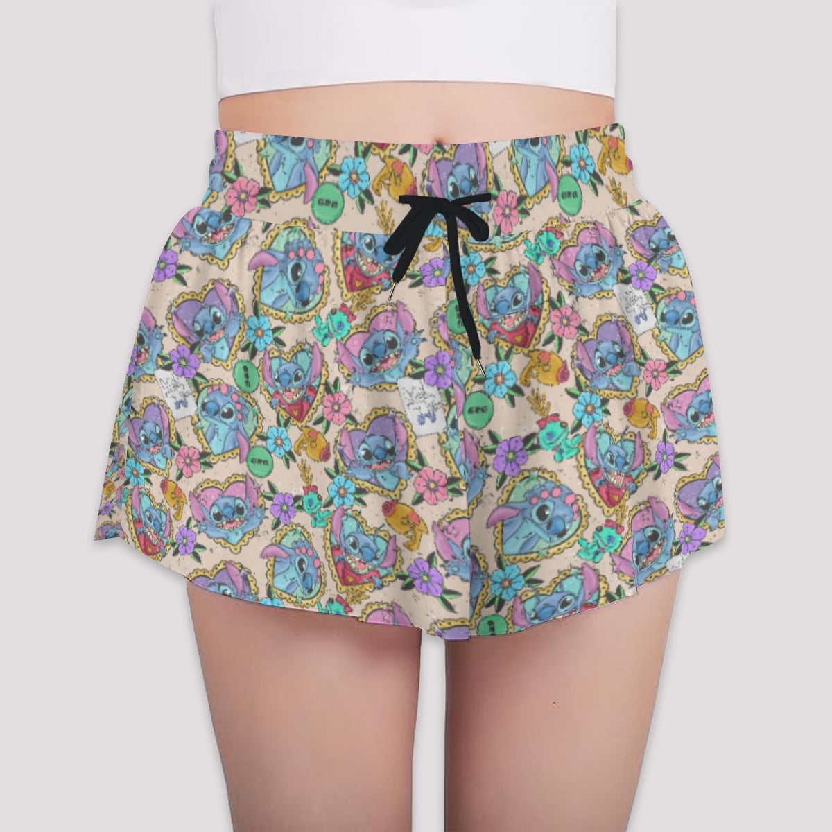 Tattoo Hearts Island Mischief - Girls’ Flowy Pocket Shorts