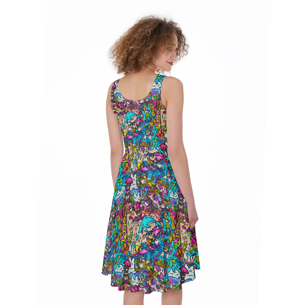 Island Beach Bash - Pocket Midi Skater Dress